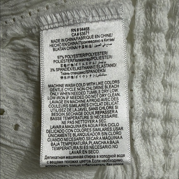 BCBGMaxAzria White Eyelet Ruffle Blouse - Picture 7 of 7